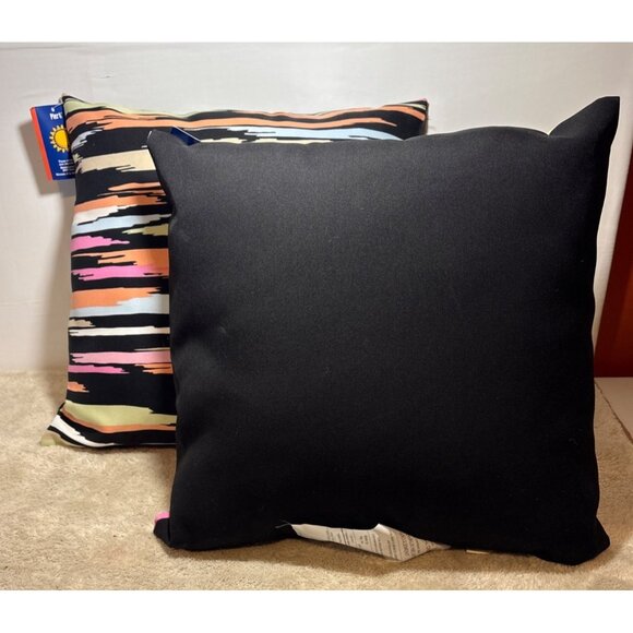 Pier 1 Imports Throw Pillows 16x16" Multi Colored UV Treated Mildew Resist Set - Picture 2 of 8